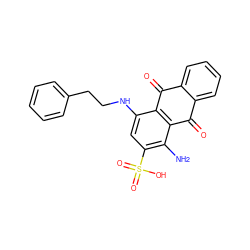 Nc1c(S(=O)(=O)O)cc(NCCc2ccccc2)c2c1C(=O)c1ccccc1C2=O ZINC000040976294