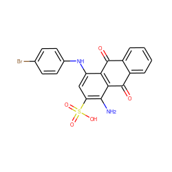 Nc1c(S(=O)(=O)O)cc(Nc2ccc(Br)cc2)c2c1C(=O)c1ccccc1C2=O ZINC000045358393