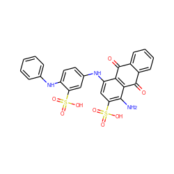 Nc1c(S(=O)(=O)O)cc(Nc2ccc(Nc3ccccc3)c(S(=O)(=O)O)c2)c2c1C(=O)c1ccccc1C2=O ZINC000044359329