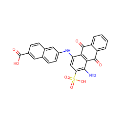 Nc1c(S(=O)(=O)O)cc(Nc2ccc3cc(C(=O)O)ccc3c2)c2c1C(=O)c1ccccc1C2=O ZINC000045389315