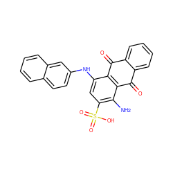 Nc1c(S(=O)(=O)O)cc(Nc2ccc3ccccc3c2)c2c1C(=O)c1ccccc1C2=O ZINC000045367069