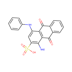 Nc1c(S(=O)(=O)O)cc(Nc2ccccc2)c2c1C(=O)c1ccccc1C2=O ZINC000004016164