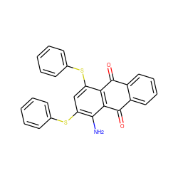 Nc1c(Sc2ccccc2)cc(Sc2ccccc2)c2c1C(=O)c1ccccc1C2=O ZINC000004421222