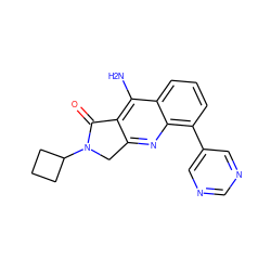 Nc1c2c(nc3c(-c4cncnc4)cccc13)CN(C1CCC1)C2=O ZINC000066251272