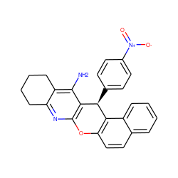 Nc1c2c(nc3c1[C@@H](c1ccc([N+](=O)[O-])cc1)c1c(ccc4ccccc14)O3)CCCC2 ZINC000071330000