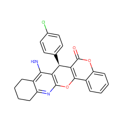 Nc1c2c(nc3c1[C@@H](c1ccc(Cl)cc1)c1c(c4ccccc4oc1=O)O3)CCCC2 ZINC000096284170