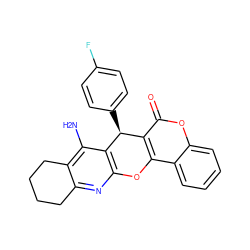 Nc1c2c(nc3c1[C@@H](c1ccc(F)cc1)c1c(c4ccccc4oc1=O)O3)CCCC2 ZINC000096284150