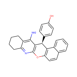 Nc1c2c(nc3c1[C@@H](c1ccc(O)cc1)c1c(ccc4ccccc14)O3)CCCC2 ZINC000071316302