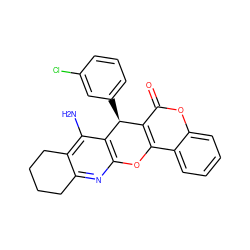 Nc1c2c(nc3c1[C@@H](c1cccc(Cl)c1)c1c(c4ccccc4oc1=O)O3)CCCC2 ZINC000096284172