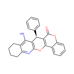 Nc1c2c(nc3c1[C@@H](c1ccccc1)c1c(c4ccccc4oc1=O)O3)CCCC2 ZINC000096284178