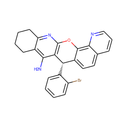 Nc1c2c(nc3c1[C@@H](c1ccccc1Br)c1ccc4cccnc4c1O3)CCCC2 ZINC001772652582