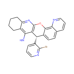 Nc1c2c(nc3c1[C@@H](c1cccnc1Br)c1ccc4cccnc4c1O3)CCCC2 ZINC001772615932