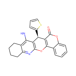 Nc1c2c(nc3c1[C@@H](c1cccs1)c1c(c4ccccc4oc1=O)O3)CCCC2 ZINC000096284152