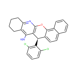 Nc1c2c(nc3c1[C@H](c1c(Cl)cccc1Cl)c1ccc4ccccc4c1O3)CCCC2 ZINC000095562890