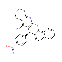 Nc1c2c(nc3c1[C@H](c1ccc([N+](=O)[O-])cc1)c1ccc4ccccc4c1O3)CCCC2 ZINC000095562654