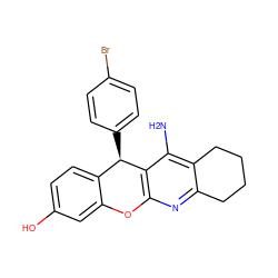 Nc1c2c(nc3c1[C@H](c1ccc(Br)cc1)c1ccc(O)cc1O3)CCCC2 ZINC000103268667