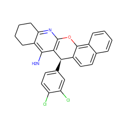 Nc1c2c(nc3c1[C@H](c1ccc(Cl)c(Cl)c1)c1ccc4ccccc4c1O3)CCCC2 ZINC000095563270