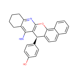 Nc1c2c(nc3c1[C@H](c1ccc(O)cc1)c1ccc4ccccc4c1O3)CCCC2 ZINC000095558958