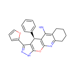 Nc1c2c(nc3c1[C@H](c1ccccc1)c1c(-c4ccco4)n[nH]c1O3)CCCC2 ZINC001772635408