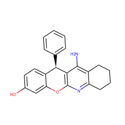 Nc1c2c(nc3c1[C@H](c1ccccc1)c1ccc(O)cc1O3)CCCC2 ZINC000103268670