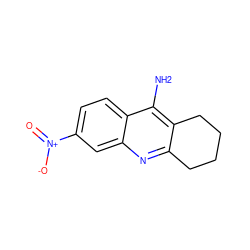 Nc1c2c(nc3cc([N+](=O)[O-])ccc13)CCCC2 ZINC000013808485