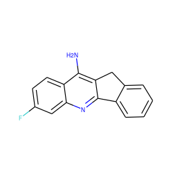 Nc1c2c(nc3cc(F)ccc13)-c1ccccc1C2 ZINC000013808513