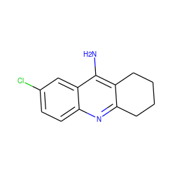 Nc1c2c(nc3ccc(Cl)cc13)CCCC2 ZINC000002034186