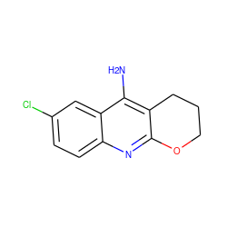 Nc1c2c(nc3ccc(Cl)cc13)OCCC2 ZINC000027405635