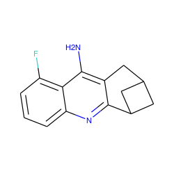 Nc1c2c(nc3cccc(F)c13)C1CC(C2)C1 ZINC000000004438