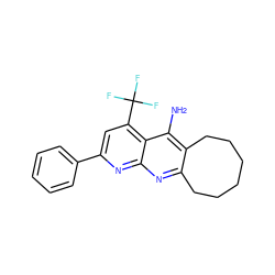 Nc1c2c(nc3nc(-c4ccccc4)cc(C(F)(F)F)c13)CCCCCC2 ZINC000103168221