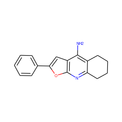 Nc1c2c(nc3oc(-c4ccccc4)cc13)CCCC2 ZINC000073196459