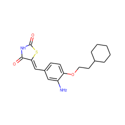 Nc1cc(/C=C2\SC(=O)NC2=O)ccc1OCCC1CCCCC1 ZINC000115791080