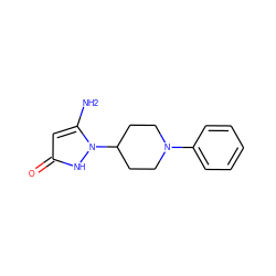 Nc1cc(=O)[nH]n1C1CCN(c2ccccc2)CC1 ZINC000004092915