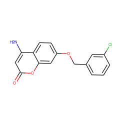 Nc1cc(=O)oc2cc(OCc3cccc(Cl)c3)ccc12 ZINC000103243545