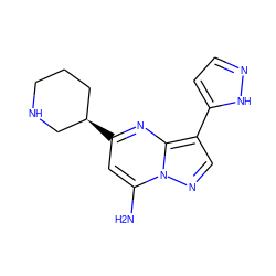 Nc1cc([C@@H]2CCCNC2)nc2c(-c3ccn[nH]3)cnn12 ZINC000066099498