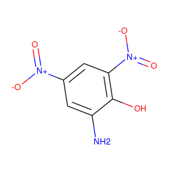 Nc1cc([N+](=O)[O-])cc([N+](=O)[O-])c1O ZINC000001316284