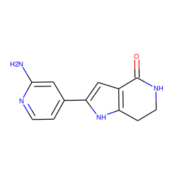 Nc1cc(-c2cc3c([nH]2)CCNC3=O)ccn1 ZINC000028970302