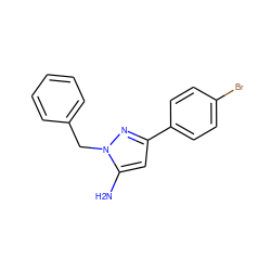 Nc1cc(-c2ccc(Br)cc2)nn1Cc1ccccc1 ZINC000000066583