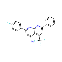 Nc1cc(-c2ccc(F)cc2)nc2nc(-c3ccccc3)cc(C(F)(F)F)c12 ZINC000103200887