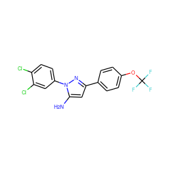 Nc1cc(-c2ccc(OC(F)(F)F)cc2)nn1-c1ccc(Cl)c(Cl)c1 ZINC000001038423