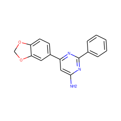 Nc1cc(-c2ccc3c(c2)OCO3)nc(-c2ccccc2)n1 ZINC000029062459