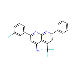 Nc1cc(-c2cccc(F)c2)nc2nc(-c3ccccc3)cc(C(F)(F)F)c12 ZINC000103213723