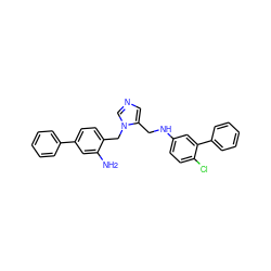 Nc1cc(-c2ccccc2)ccc1Cn1cncc1CNc1ccc(Cl)c(-c2ccccc2)c1 ZINC000040974066