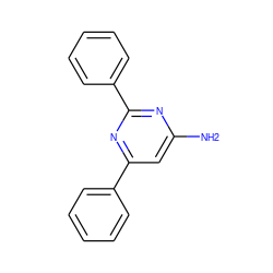 Nc1cc(-c2ccccc2)nc(-c2ccccc2)n1 ZINC000029062470