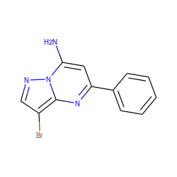 Nc1cc(-c2ccccc2)nc2c(Br)cnn12 ZINC000028959042