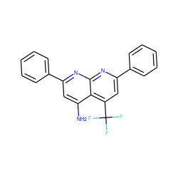 Nc1cc(-c2ccccc2)nc2nc(-c3ccccc3)cc(C(F)(F)F)c12 ZINC000103213720