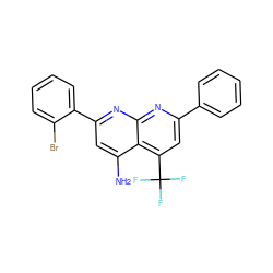 Nc1cc(-c2ccccc2Br)nc2nc(-c3ccccc3)cc(C(F)(F)F)c12 ZINC000103202068