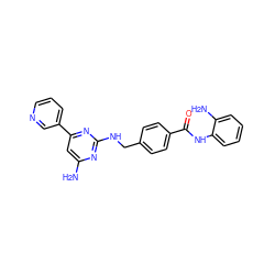 Nc1cc(-c2cccnc2)nc(NCc2ccc(C(=O)Nc3ccccc3N)cc2)n1 ZINC000040412020