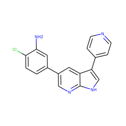 Nc1cc(-c2cnc3[nH]cc(-c4ccncc4)c3c2)ccc1Cl ZINC000095579943