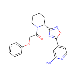 Nc1cc(-c2nc([C@H]3CCCCN3C(=O)COc3ccccc3)no2)ccn1 ZINC000144717605